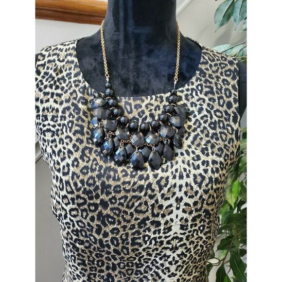 Virgo Women's Leopard Print Polyester Round Neck Sleeveless Long Maxi Dress 10 - Picture 2 of 10